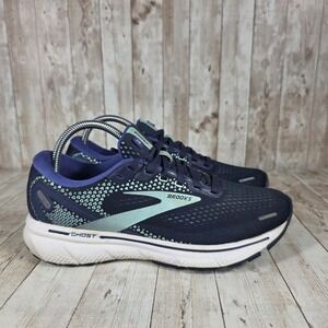 Brooks Ghost 14 Women's Running Shoes Sneakers Athletic Navy Blue Teal Size 8.5